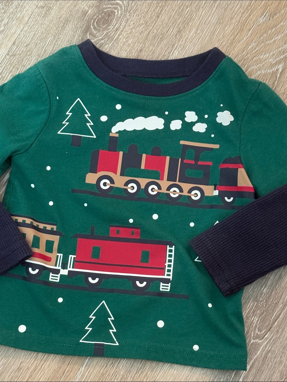 The Childrens Place Baby Boy Winter Train Jeep Green Joggers Shirt Outfit Set - Picture 11 of 16